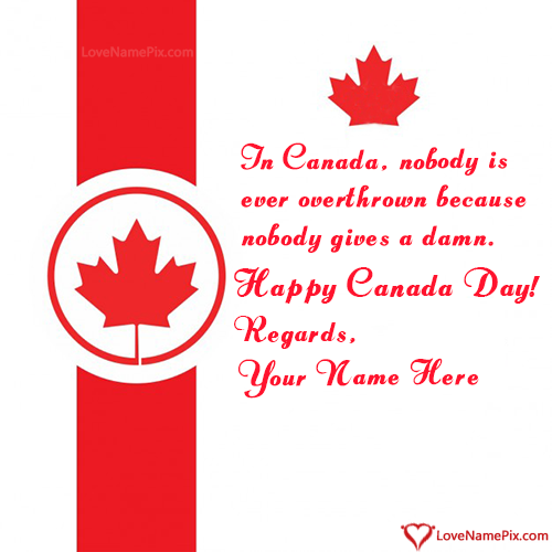 Happy Canadian Independence Day With Name