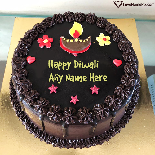 Happy Diwali Sweet Wishes Cake With Name