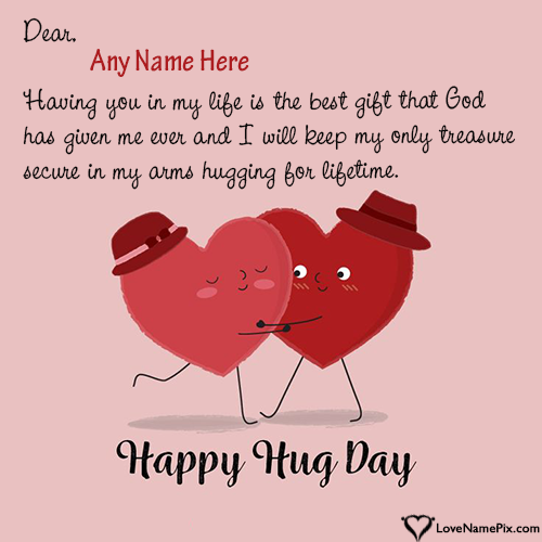 Happy Hug Day Images For Lovers Partner With Name