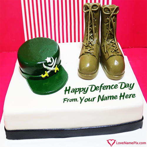 Happy Pakistan Defence Day Cake With Name