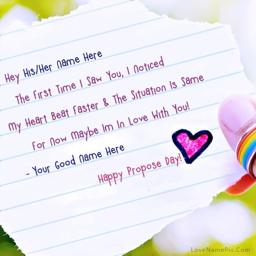 Happy Propose Day Wishes With Name