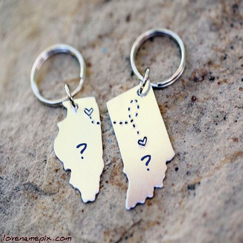 Heart On Key Chain With Name