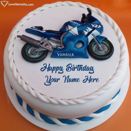Heavy Bike Professional Birthday Cake For Boys With Name