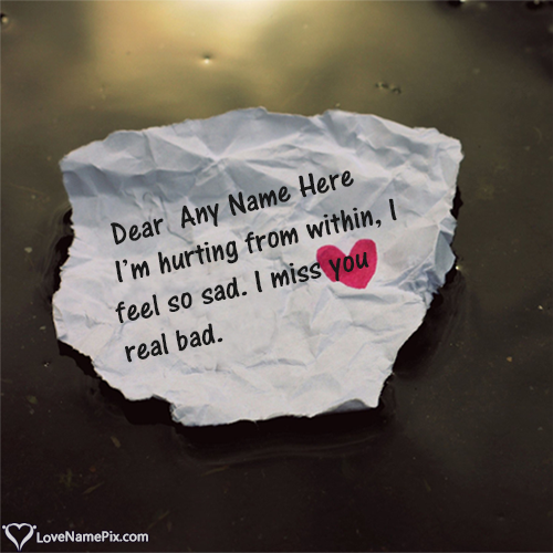 I Miss You Quotes For Him With Name