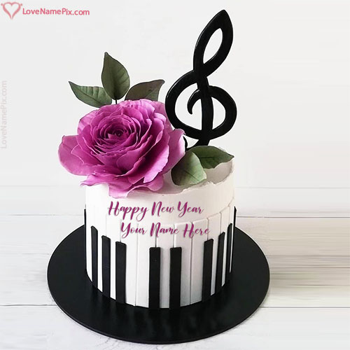 Latest Digital New Year Cake Design With Name