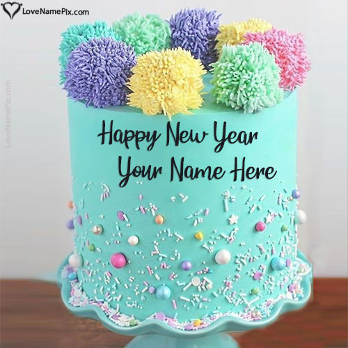 Latest Digital New Year Cake Design Image With Name