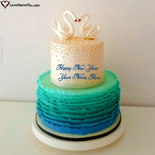 Latest Happy New Year Cake Design Online With Name
