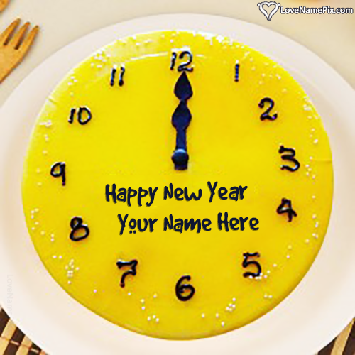 Latest Happy New Year Wishes Cake With Name