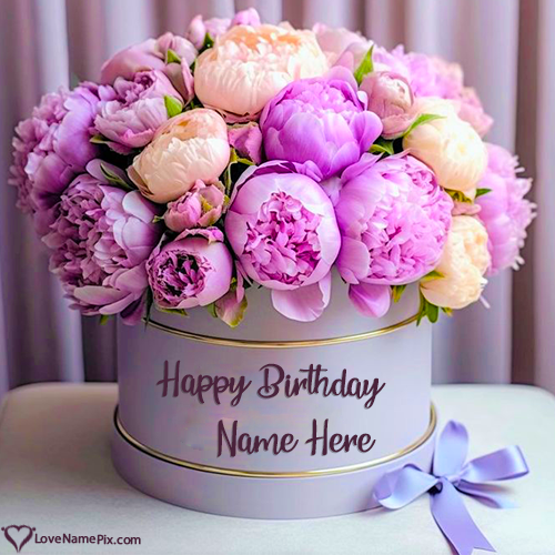 Lovely Happy Birthday Flower Wishes With Name