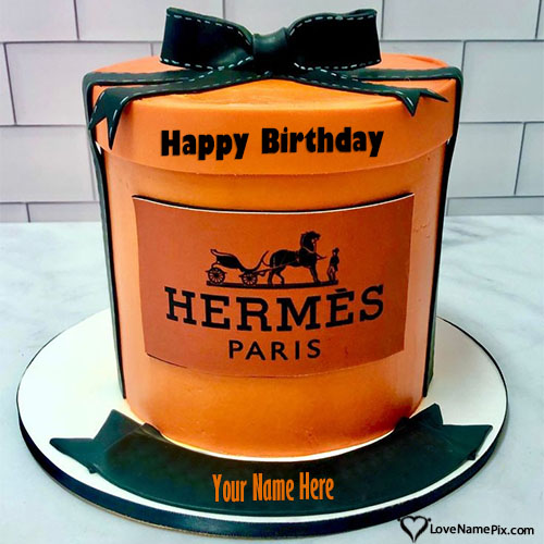 Luxury Hermes Paris birthday cake With Name Luxury Hermes Paris birthday cake With Name