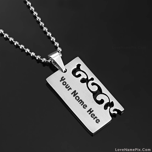 Men Steel Pendant Necklace With Name