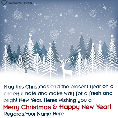 Merry Christmas And Happy New Year Wishes With Name