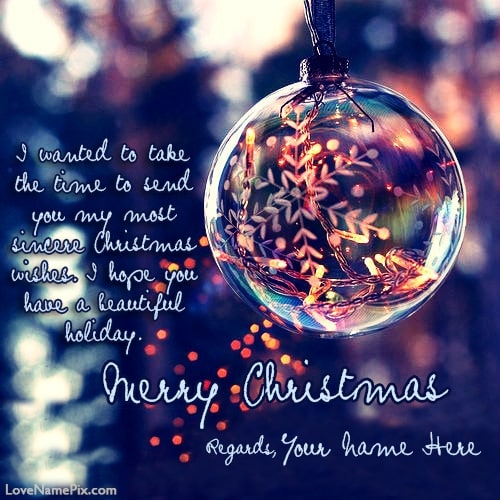 Merry Christmas Greeting Cards With Name Editing