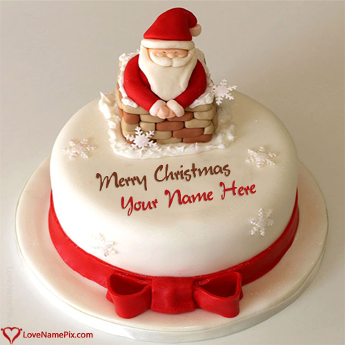 Merry Christmas Wishes Cake With Name
