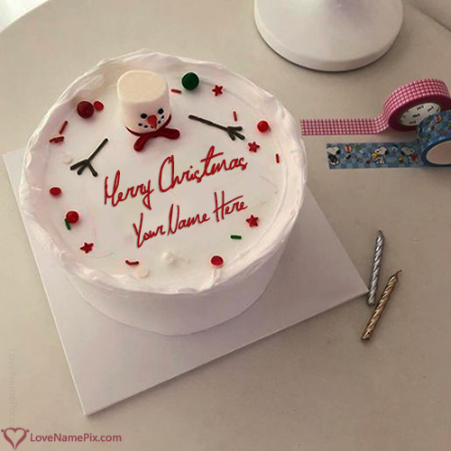 Most Liked Happy Christmas Cake With Name