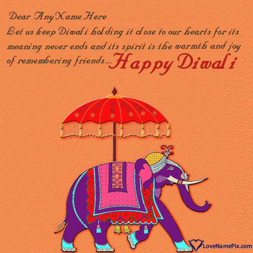 Online Diwali Wishes Card Maker With Name