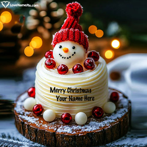 Online Name Generator For Merry Christmas Cake With Name
