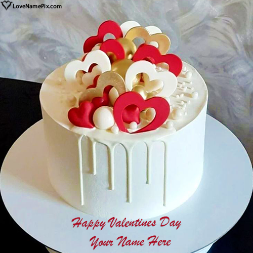 Online Valentines Day Wish Cake With Name