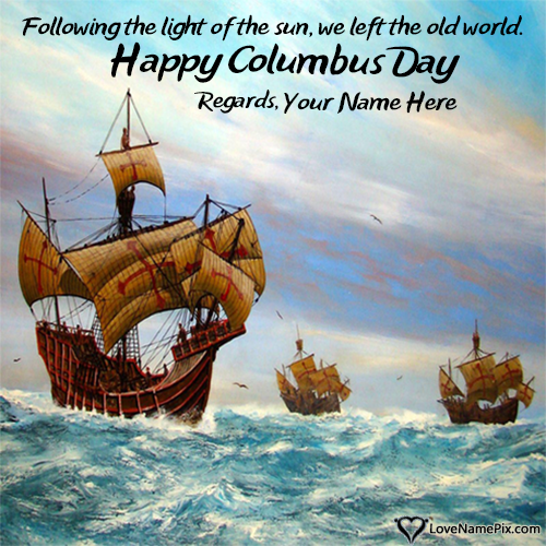 Printable Columbus Day Ecards With Name