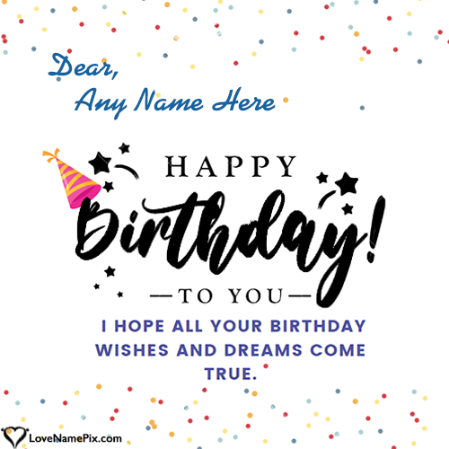 Printable Happy Birthday Wishes Message Template With Name