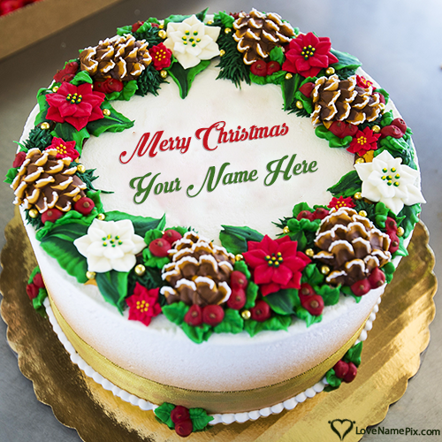 Printable Merry Christmas Wishes Cake Free With Name