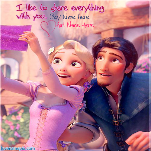 Rapunzel And Flynn Cute With Name