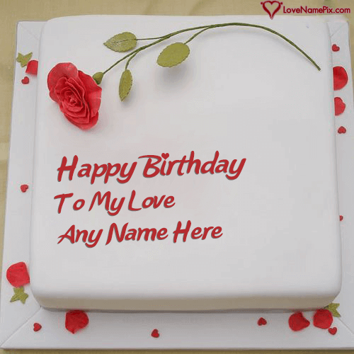 Red Rose Love Birthday Cake Generator With Name