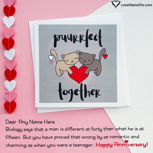 Romantic Anniversary Cards For Husband With Name