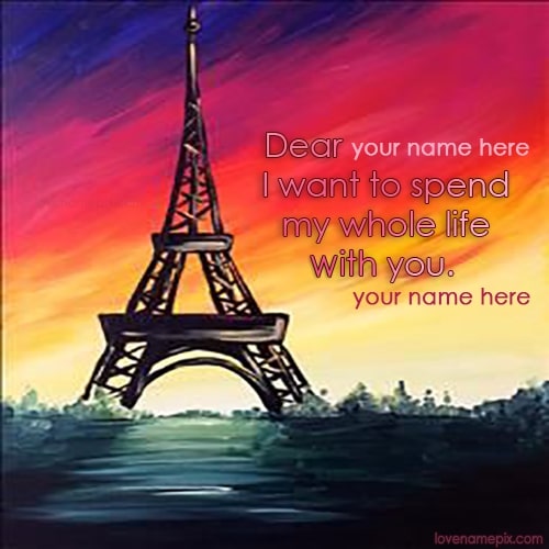 Romantic Eiffel Tower With Name