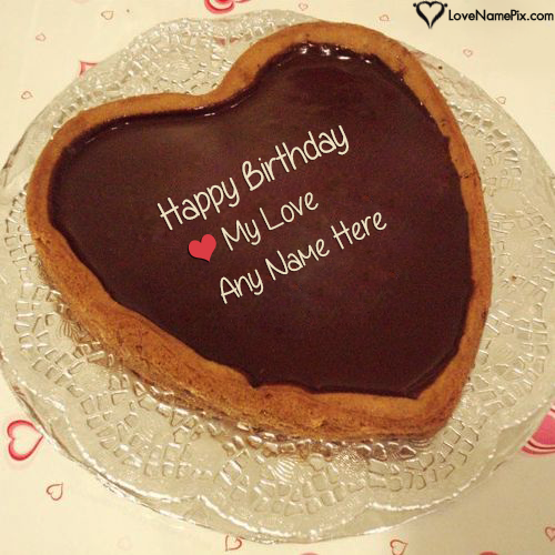 Romantic Heart Birthday Cake For Lovers With Name