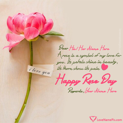 Rose Day Greetings Quotes With Name