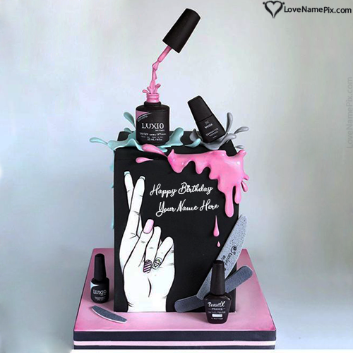 Special Birthday Cake For Nail Artist With Name
