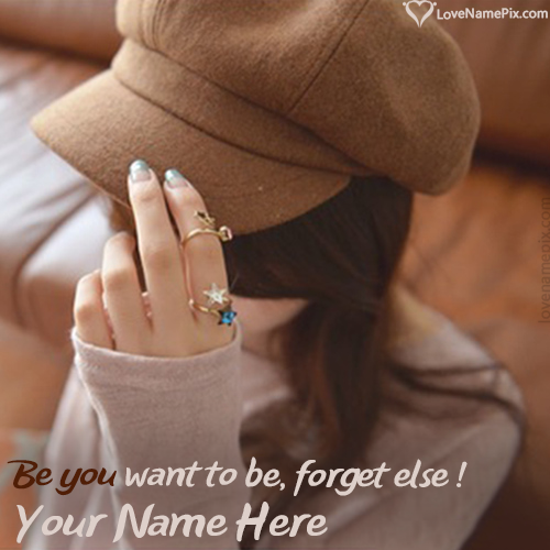 Stylish Girl In Cap Hidden Face FB With Name