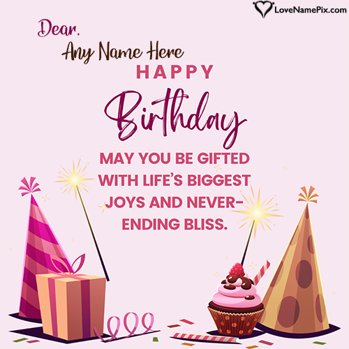 Sweet Happy Birthday Wishes Card Design With Name