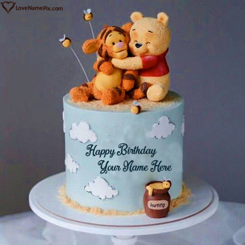 Tiger Winnie The Pooh Birthday Cake With Name