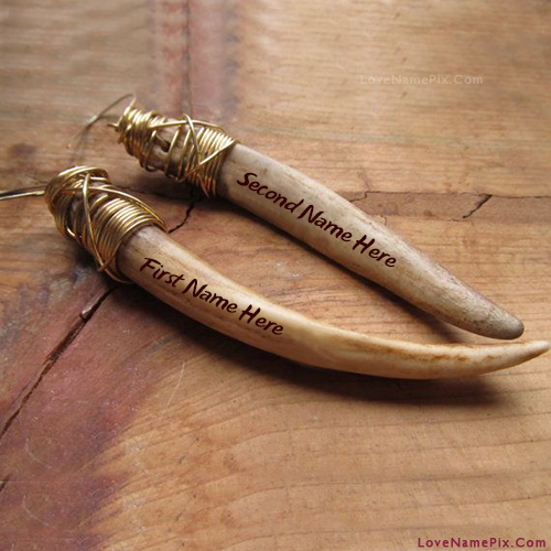 Tooth Earrings Couple With Name