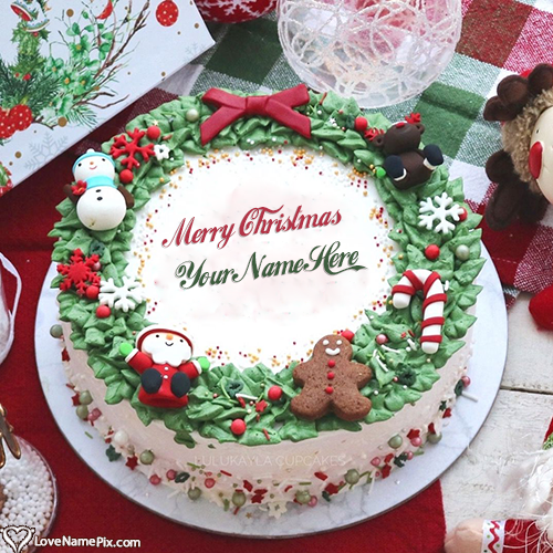 Unique Design Merry Christmas Cake Ideas With Name