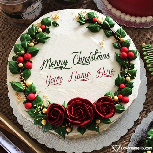 Unique Merry Christmas Cake Desgins With Name