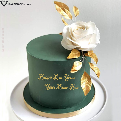 Warm Happy New Year Cake Design With Name