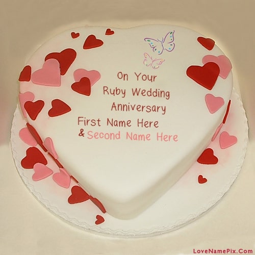Wedding Anniversary Couple Cake With Name