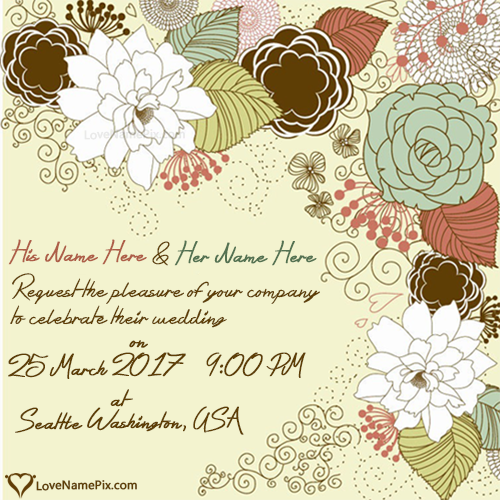 Wedding Invitation Cards Designs With Name