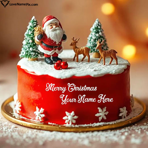 Write Name and Create Merry Christmas Cake With Name