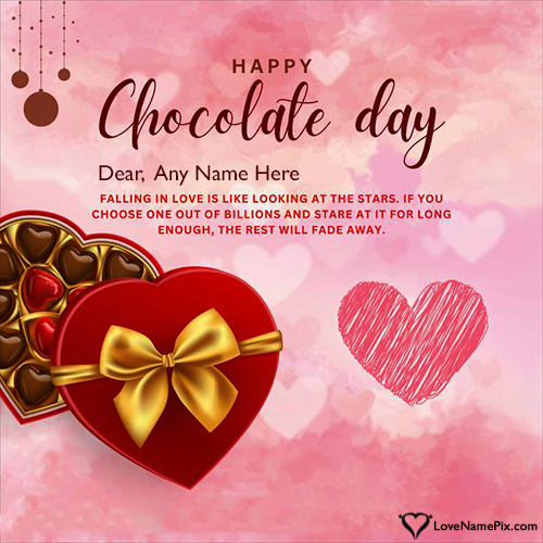 Write Name On Chocolate Day Gift Image With Name