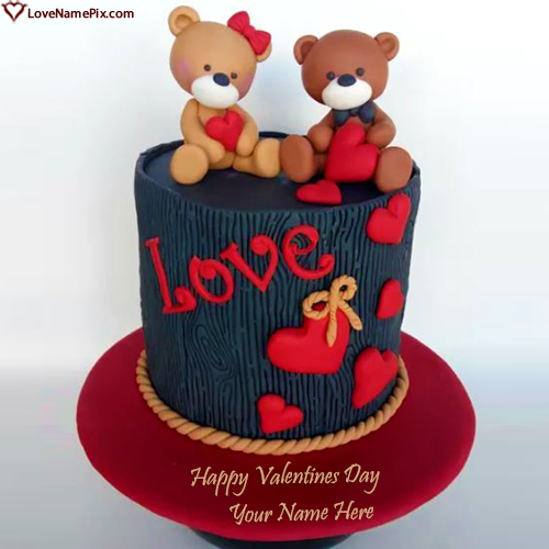 Write Name on Valentine Day Cake Wishes With Name